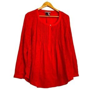 DANIEL RAINN APITP Button Coral Blouse Large